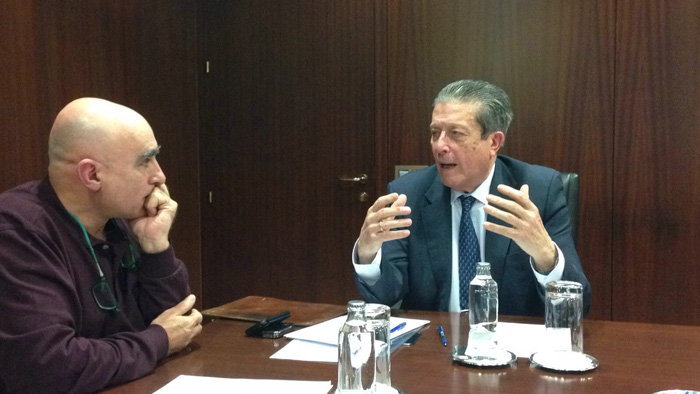 Reunión Juan Requejo con Federrico Mayor Zaragoza
